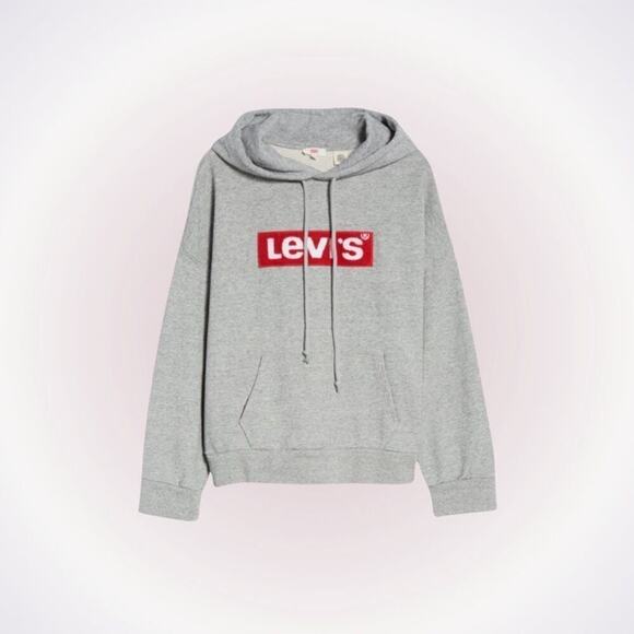 Levi's Logo Patch Oversize Hoodie in Gray | Size S - Picture 1 of 6